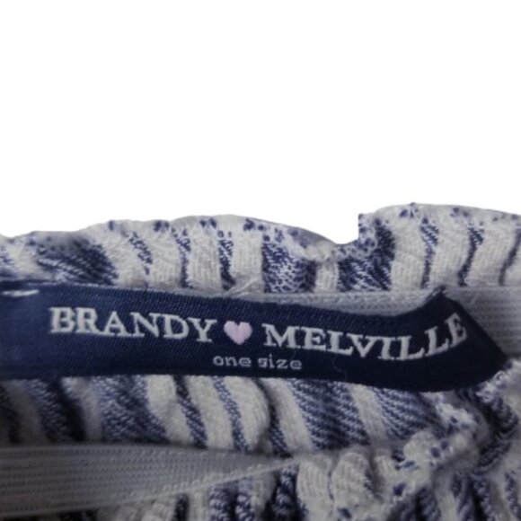 Brandy Melville Stripe Off The Shoulder Romper‎ One Size - Picture 7 of 9